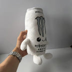 Zero Sugar White Monster Energy Drink Plush Toy Simulation Can Stuffed Doll Cute Soft Figure Decor Gift for Friend Home Ornament
