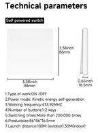 Self-powered Wireless Wall Switch No Battery Required 86Type RF433Mhz Waterproof Wall Switch