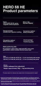 AULA HERO 68 HE Hall Effect Gaming Keyboard 65% Wired RGB Hot Swappable 8K Polling 0.01mm Magnetic Switch for PC Gamers