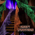 Halloween Decoration Spider Web,Artificial Cobweb,Stretchy Cobweb With Spider,Horror Gothic Haunted House Home Decor
