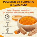 Turmeric Kojic Acid Lemon Soap Bar, Soap Bar Brighten Even Skin Vitamin E, Gentle Lemon Soap For Face,Body Wash