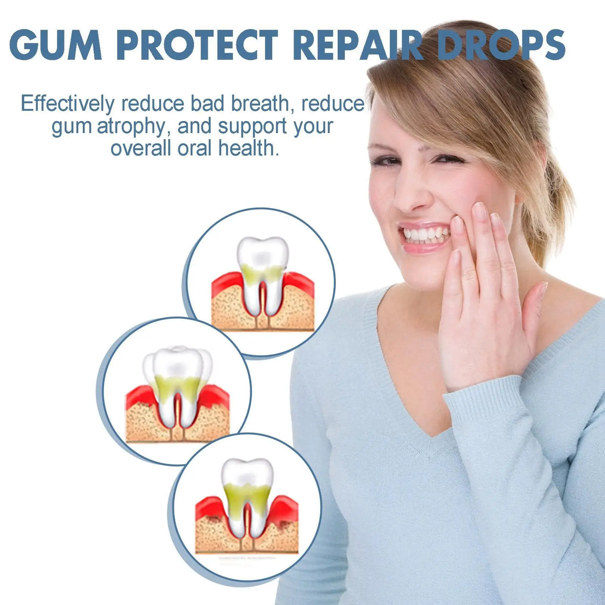 50ML Damaged Gum RepairCare Gel Serum Relieve Sore Gums Allergy Deep Cleaning Teeth Stains Tartar Serum Dental Caries Toothpaste