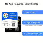 NFC 215 square programmable for Google Review Card NFC Station Table 13.56Mhz QR code editable Standing Card