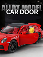1:24 Porsche 911 992 Turbo S Alloy Sports Car Model Diecast Metal Racing Vehicles Car Model Simulation Sound Light Kids Toy Gift