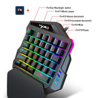 Ergonomic 35-Key Gaming Keyboard with RGB Lighting USB Powered One-Handed Design Thin Film Keys for Enhanced Gaming Experience