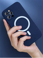 Magnetic Liquid Silicone Case For Iphone 14 13 12 Mini 11 Pro Max X Xs Xr Apple Magsafe Original Magnet Camera Precision Hole