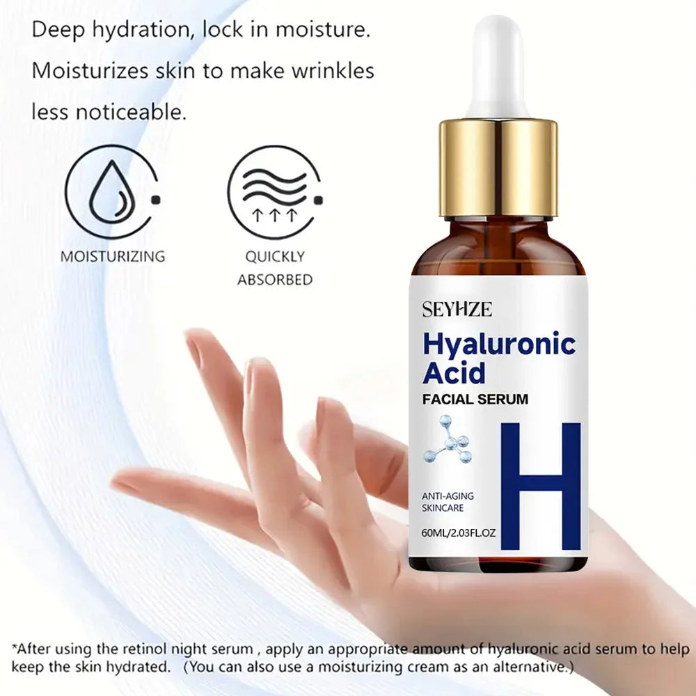SEYHZE Day Night Vitamin C + Retinol + Hyaluronic Acid Essence Set with Collagen Aloe Vera Marshmallow 48hr Moisture Lock Skin B