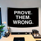 1pc Motivational Fitness Tapestry: Prove Them Wrong - 90x150cm (3x5ft) Inspirational Banner- Suitable for Home Gym, Man Cave,