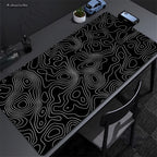 CIFBUY Large Gaming Mouse Pad Black White Strata Abstract Design Non-Slip Office Desk Mat Lock Stitched Edge for Computer Keyboa
