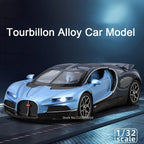 1:32 Atlantic Tourbillon Car Model Alloy Diecast Toys Doors Opened Sound Light Pull Back Miniature Models Office Table Ornaments