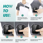 Electric Heating Shoulder Vibration Massager Heated Back Shoulder Brace LED Display Massage Support Belt Strap Arm Muscle Relaxation