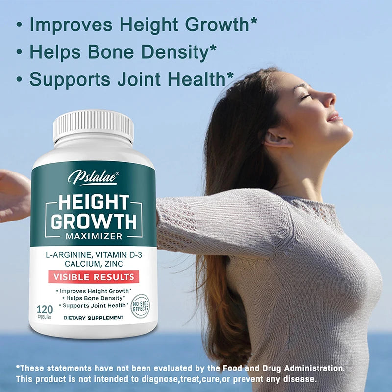 Natural Height Growth Maximizer for Kids, Teens and Adults Zinc and Calcium Increase Peak Height Supplement Bone Strength