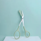 Pink Eyebrow Trimming Scissors with Built-in Comb - Stainless Steel, Precise Grooming Tool, Creating Perfect Eyebrows