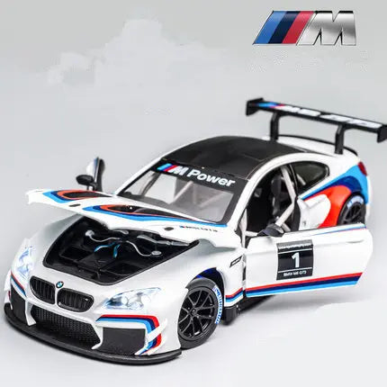 1:24 BMW M4 GT3 Alloy Sports Car Model Diecast Metal Toy Car Vehicles Model Simulation Sound and Light Collection Childrens Gift