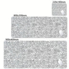 CIFBUY Large Gaming Mouse Pad Black White Strata Abstract Design Non-Slip Office Desk Mat Lock Stitched Edge for Computer Keyboa