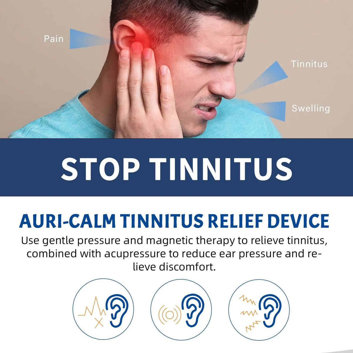 Tinnitus Relief Ear Clip Gentle Acupressure Magnetic Ear Care Device Reduce Ear Discomfort Ear Tightness Buzzing Sensation