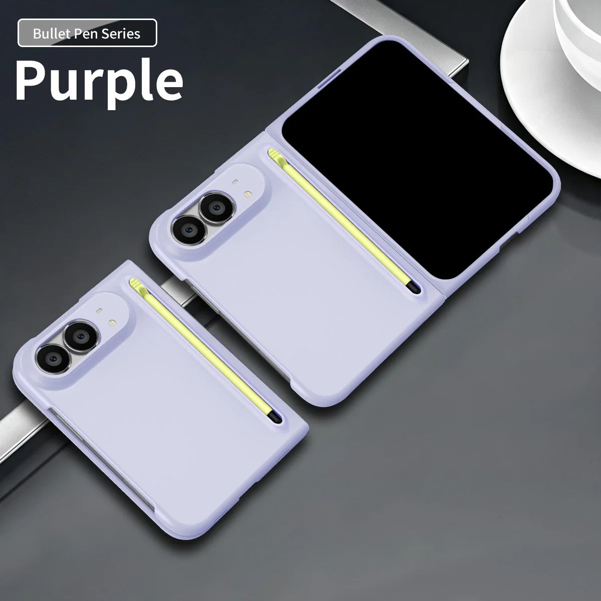 Matte S-Pen Case for iPhone Duo Fold Cover with Built-in Tempered Glass Screen Protector Skin-Friendly Anti-Fingerprint