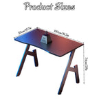 80/100/120/140cm Gaming Desk, A-Shaped Office Desk with Cup Holder Headphone, Modern Carbon Fiber Mesa Gamer for Home Office