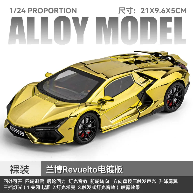 1:24 Lamborghini Revuelto Super Sports Car Alloy Metal Diecast Model Car Ornament Decoration Collectibles Kids Toy Birthday Gift