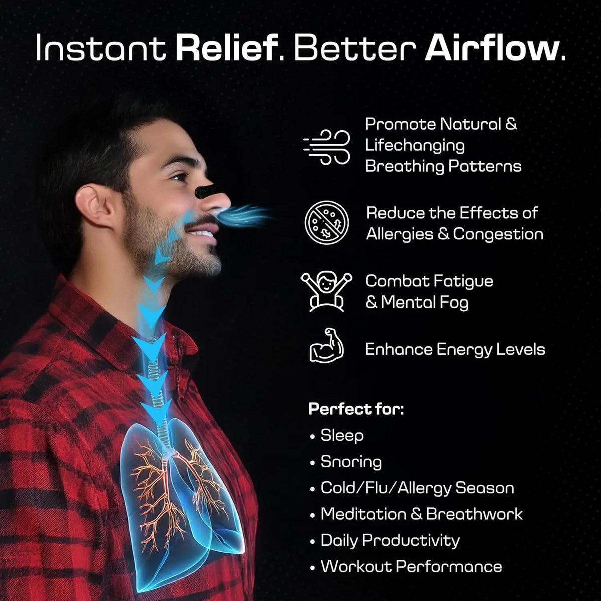 30PCS Nasal Strips for Snoring,Nose Strips for Breathing,Anti Snoring Solution Congestion Relief Nose Tape for Sleeping
