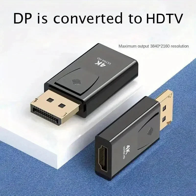 4K DisplayPort to HDMI-Compatible Adapter DP Male to Female HDMI-Compatible Converter 1080P Video for PC HDTV Laptop