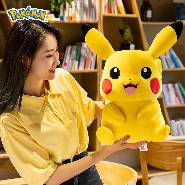 Large Original Pokemon Pikachu Stuffed Plush Toys Plushie Soft Animal Kawaii Anime Doll Throw Pillow Birthday Gift For Kids Baby