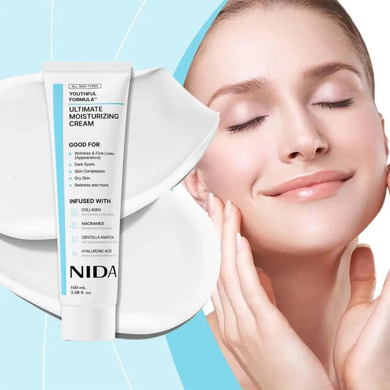 Korea NIDA Moisturizing Ultimate Cream Collagen Youthful Repair Damage Skin Strengthen Barrier Daily Facial Skin Care 100ml