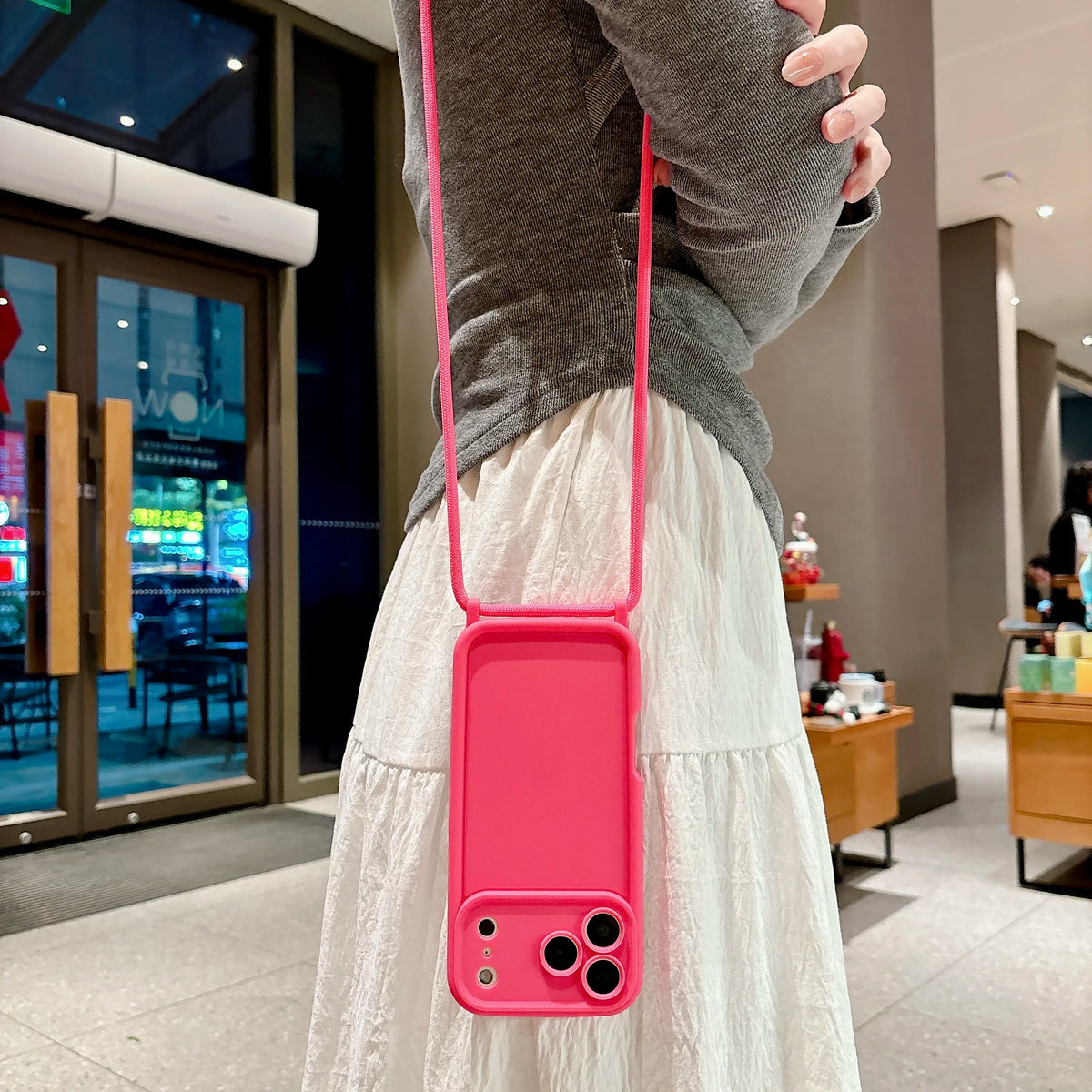 Phone Case For iPhone 18 17 16 15 14 13 12 11 Pro Xs Max 7 8 Plus 16e 17e Crossbody Adjustable Lanyard Strap Rope Soft Cover