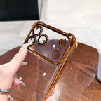 Luxury Electroplate Shockproof Transparent Phone Case For iPhone 18 17 16 15 14 13 12 Pro Max Plus Air Clear Bumper Cases Cover
