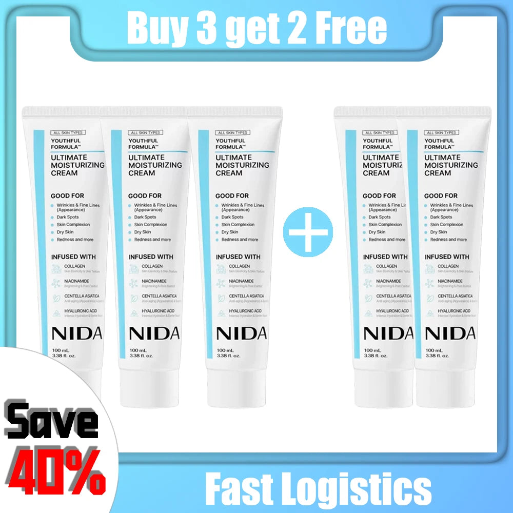 Korea NIDA Moisturizing Ultimate Cream Collagen Youthful Repair Damage Skin Strengthen Barrier Daily Facial Skin Care 100ml