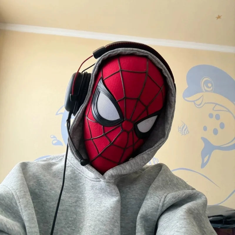 SpiderMan Brand New Day Adult Cosplay Mask with Magnetic Back Cover 3D Webbing Strips Resin Faceshell Cosplay Helmet
