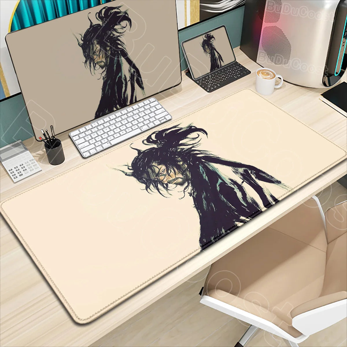 New HD Printing Miyamoto Musashi Vagabond Manga Mousepad Large Gaming Compute XXL PC Keyboard Mouse Mat Non-slip Rubber Desk Mat