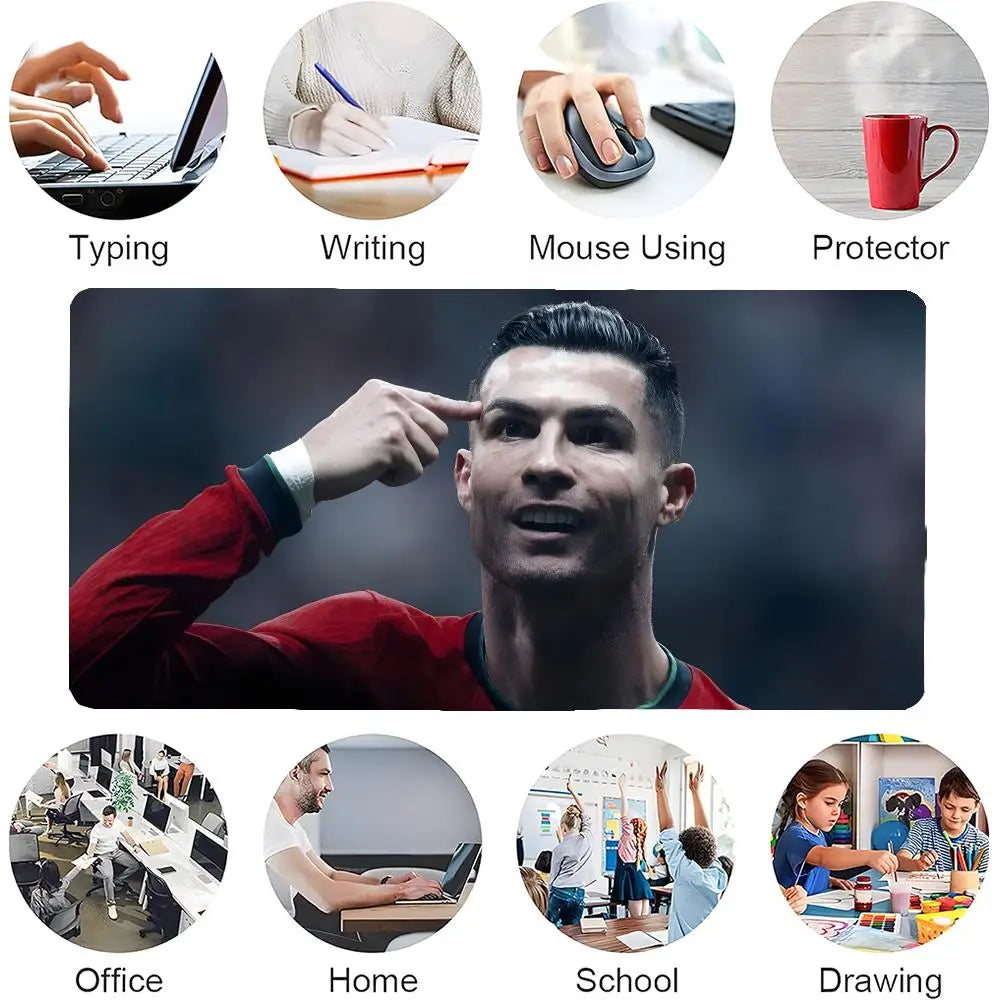hot team R-rONALDO C Mouse Pad Mousepad Large Gaming Mouse Pad LockEdge Thickened Computer Keyboard Table Desk Mat