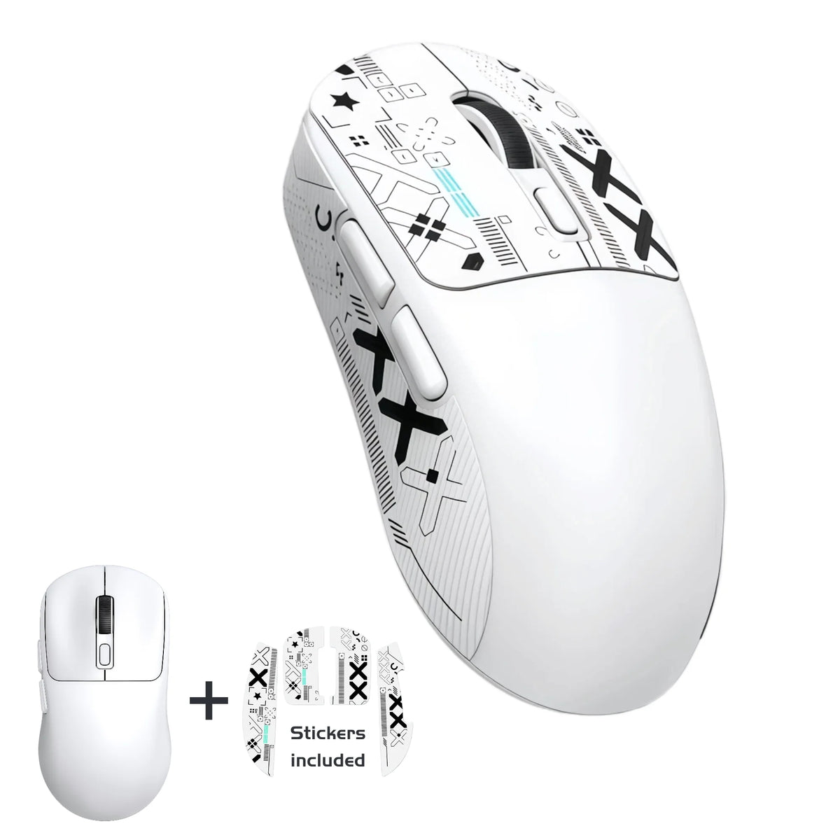 Wireless Mouse Bluetooth 5.4 2.4G Type-C Tri-Mode Rechargeable Gaming Mouse 8000 DPI 1000Hz Lightweight 58g RGB Mouse for PC Laptop Phone Tablet