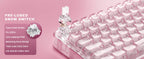 YUNZII X98 Pink QMK/VIA Wireless Transparent RGB Keyboard, Hot-Swap Gasket Mechanical Gaming Keyboard, Pre-lubed Knob Keyboard
