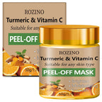 50g Turmeric and Vitamin C Peel-Off Mask, Brightens Skin Tone, Moisturizes, Smoothes, Nourishes, Tightens the Face, Anti-Wrinkle Skin Care, Firming and Lifting, Plumps Skin, Specially Designed for Large Pores and Loose Skin,