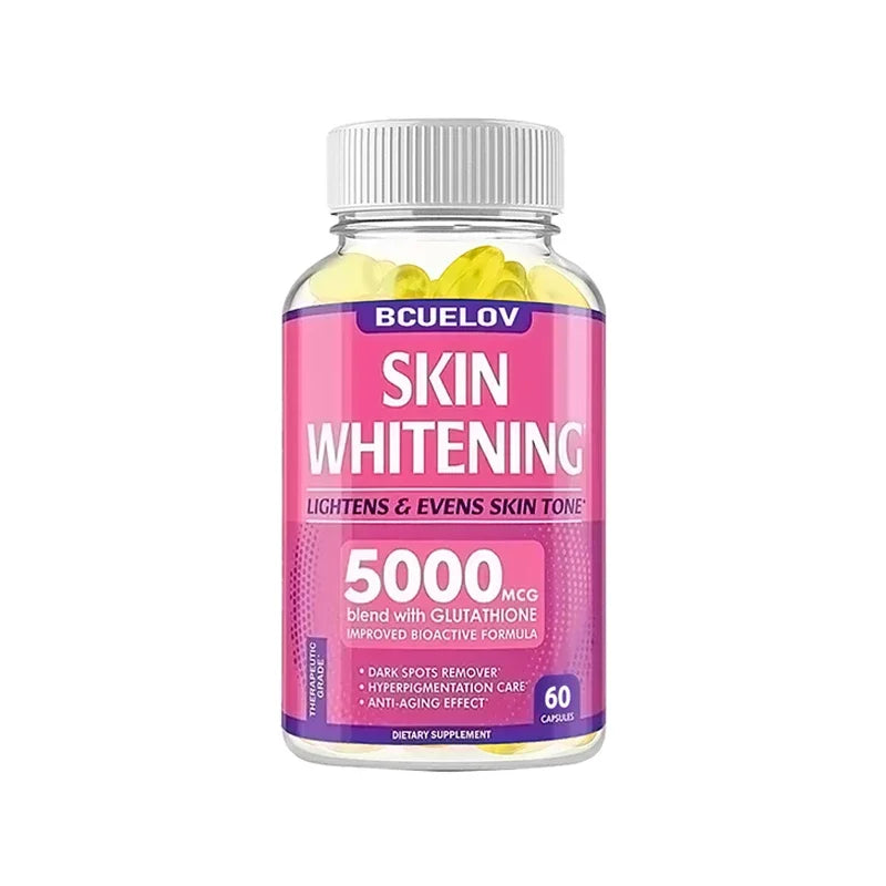 Skin Whitening with L-Glutathione 5000mcg Dark Spot Brightening, Anti-Aging, Antioxidant Capsules