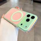 Luxury Laser Aurora Gradient For Magsafe Phone Case For iPhone 18 15 16 17 Pro Max Magnetic Wireless Charging Hard Bumper Cover