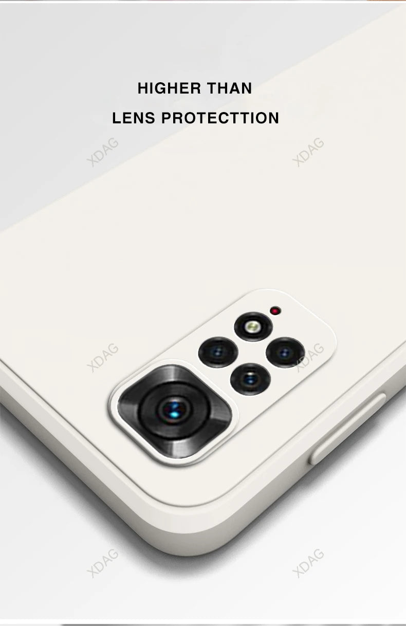 Basic Phone Case for Xiaomi Redmi Note 11 Global Market 4G 6.43" Soft Liquid Silicone Square Classic Lens Protection Back Covers