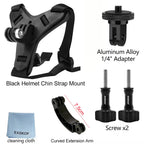 Motorcycle Helmet Chin Strap Mount for GoPro Hero 13 12 11 10 9 8 DJI Osmo Insta360 SJCAM SJ4000 AKASO Action Camera Accessories