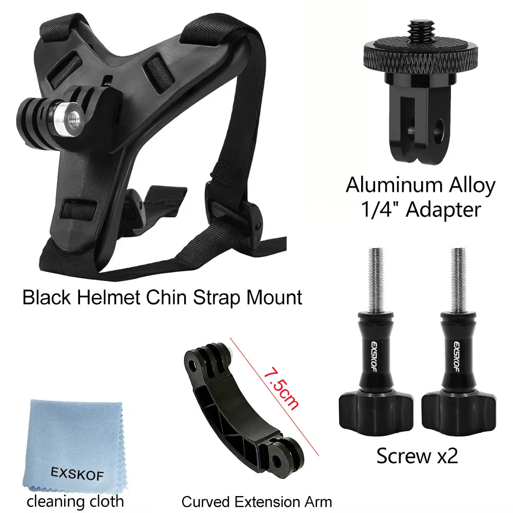 Motorcycle Helmet Chin Strap Mount for GoPro Hero 13 12 11 10 9 8 DJI Osmo Insta360 SJCAM SJ4000 AKASO Action Camera Accessories