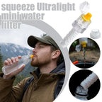 Portable Water Filter 0.1 Micron Hollow Fiber Membrane 28 30mm Bottle Adapter Ultralight Purifier for Camping Hiking Emergency