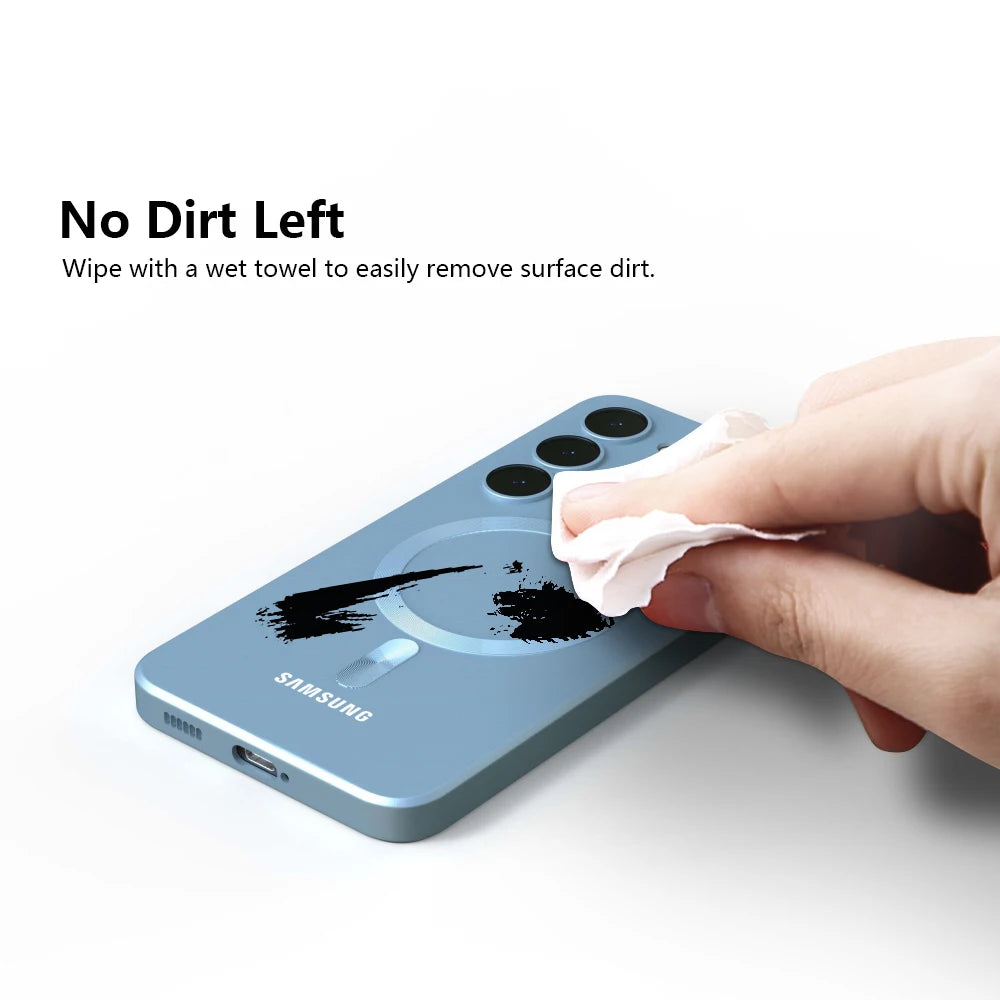 For Magnetic Case Samsung Galaxy S26 S25 S24 S23 S22 S21 S20 FE A57 Magsafe Shockproof Full Coverage Liquid Silicone Gel Cover