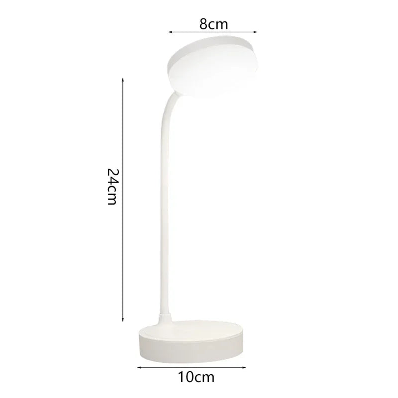 Flexible LED Desk Lamp with 3-Level Dimmer, USB Powered, Eye-Caring, Warm, White Light, Perfect for Home, Office, Reading, Study