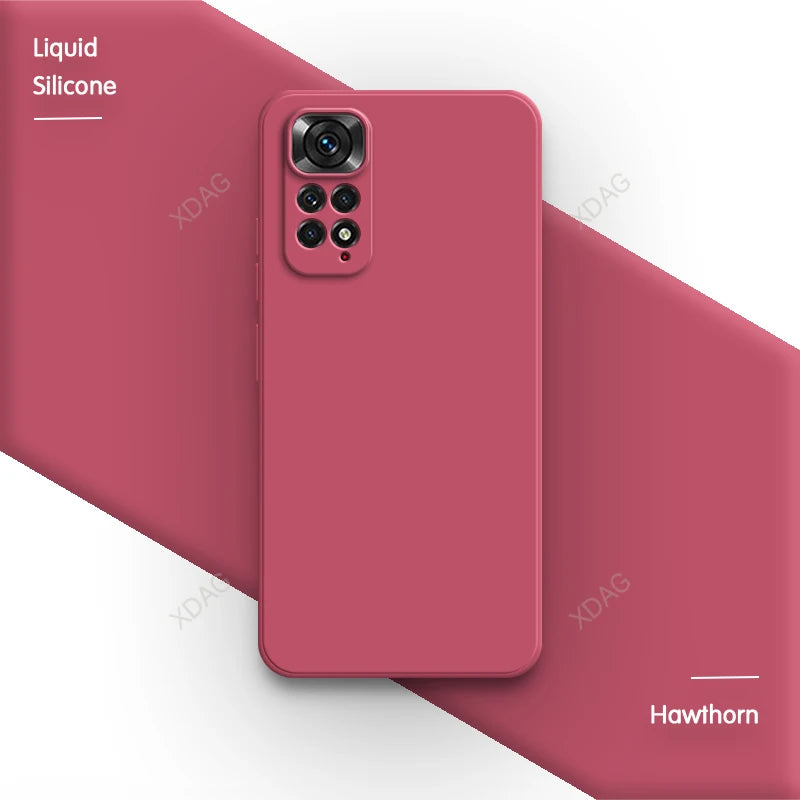 Basic Phone Case for Xiaomi Redmi Note 11 Global Market 4G 6.43" Soft Liquid Silicone Square Classic Lens Protection Back Covers
