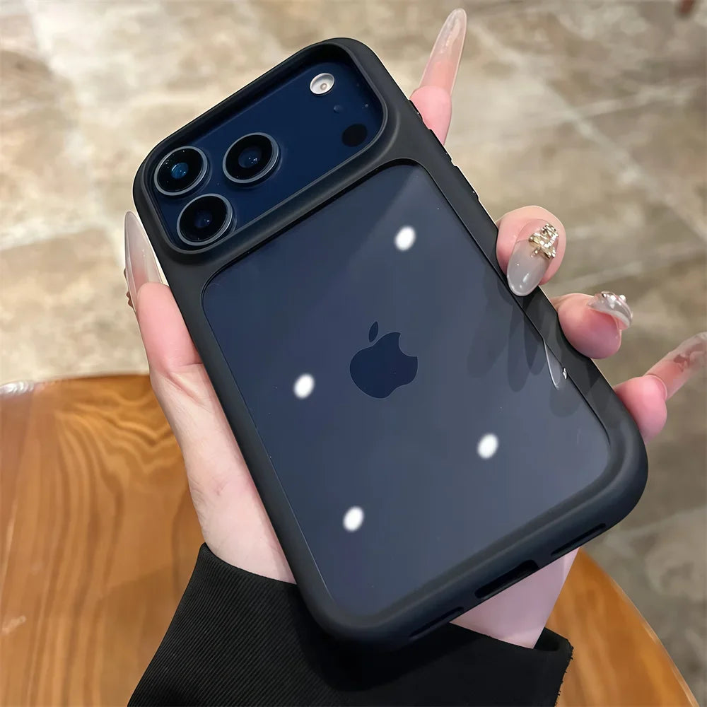 Luxury Advanced Silicone Soft Edge Transparent Case For iPhone 18 17 Pro 17 Pro Max Shockproof Phone Case Hard Back Panel Cover