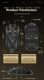 ATTACK SHARK R5 Ultra Carbon Fiber Wireless Gaming Mouse ,39g SUPERLIGHT , 8K Polling Rate, PAW3950MAX Sensor (42000 DPI),