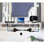 One To Two Adapter For Ethernet Cable Splitter Rj45 8P8C PC Version Simultaneous Internet Access IPTV Broadband Three Way Conn