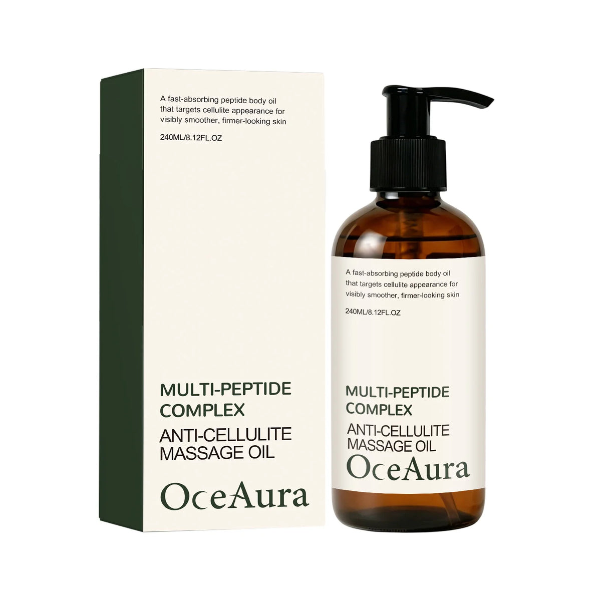 240ml Peptide Complex Anti-Cellulite Massage Oil Visibly Smoother Firmer Skin for Body Fast Absorbing Body Massage Care Oil