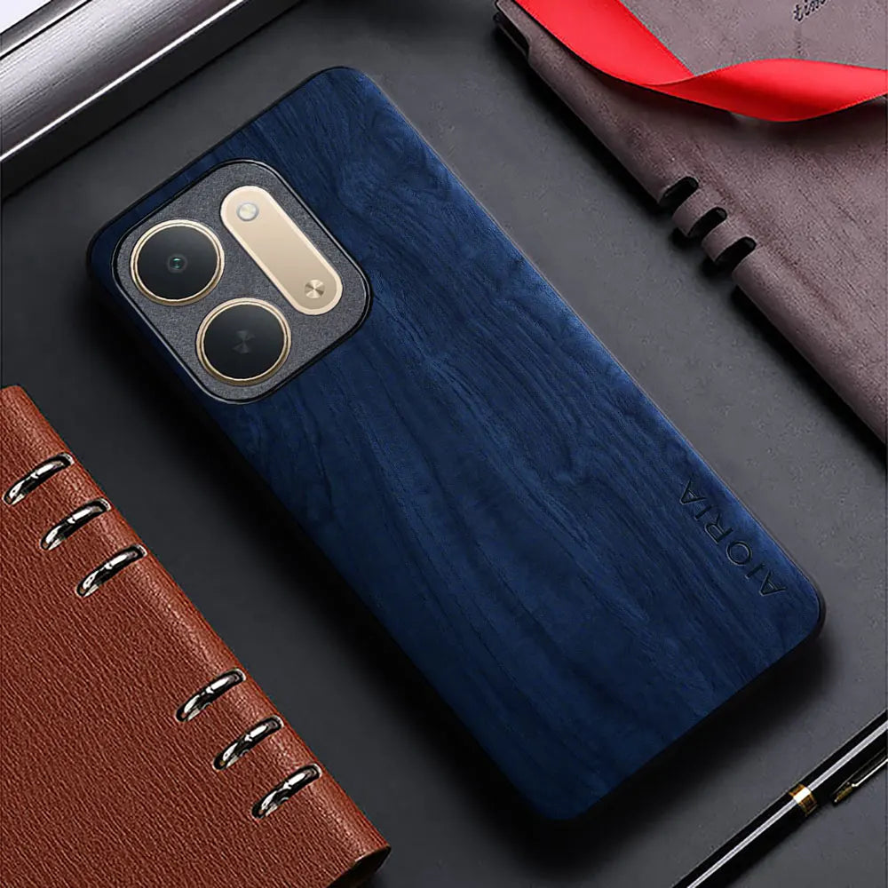 Case for Xiaomi Redmi 17C redmi17 redmi17 c 5G 4G funda bamboo wood pattern Leather back cover for xiaomi redmi 17 17c case